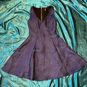Blue Shimmery Dress Fit and Flare
